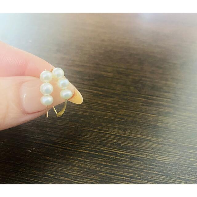 MIKIMOTO(ミキモト)の３連パールピアス【3900円】ゴールド レディースのアクセサリー(ピアス)の商品写真