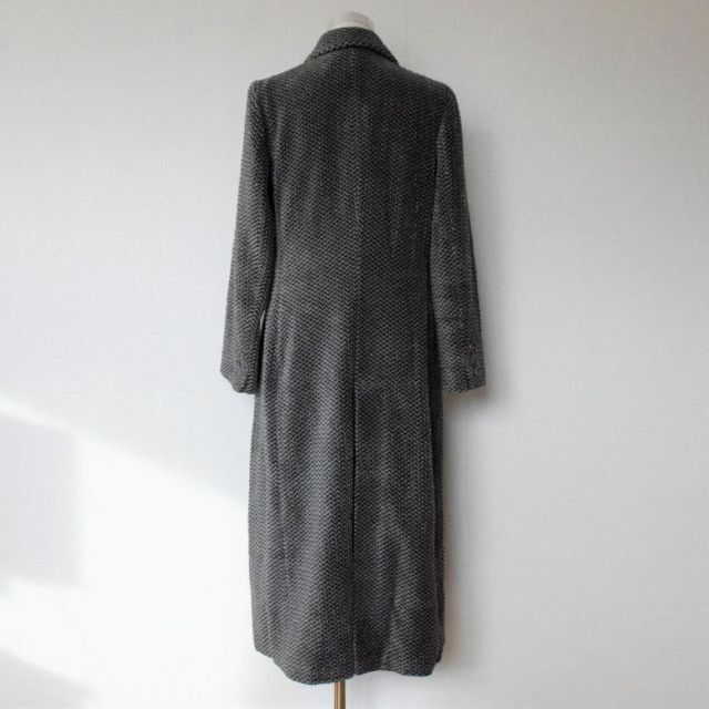 美品 ジョルジオアルマーニ シェブロンストライプ ロング ステンカラー