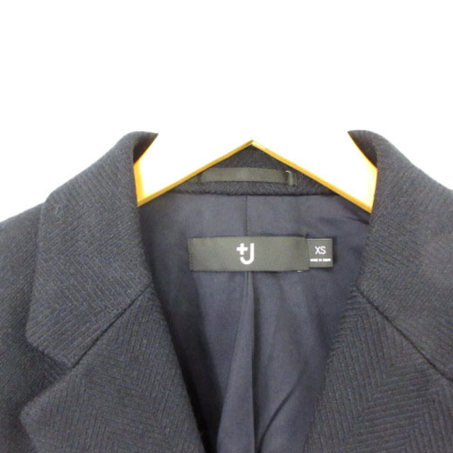 UNIQLO(ユニクロ)のユニクロ ＋J 20AW ウールブレンド チェスターコート 紺 XS メンズのジャケット/アウター(チェスターコート)の商品写真