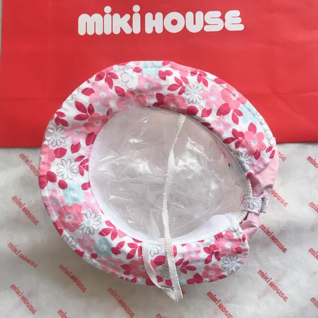 mikihouse(ミキハウス)のS 48-50cm ミキハウス ベビー 帽子 ハット お花 フラワー 日よけ付き キッズ/ベビー/マタニティのこども用ファッション小物(帽子)の商品写真