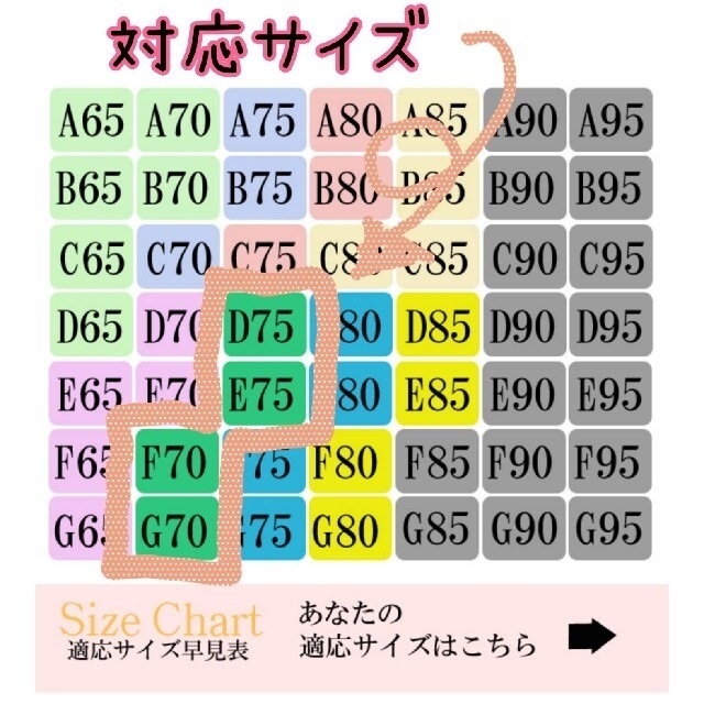 【新品未使用】D75、E75、F70、G70対応　ブラショーツセット レディースの下着/アンダーウェア(ブラ&ショーツセット)の商品写真