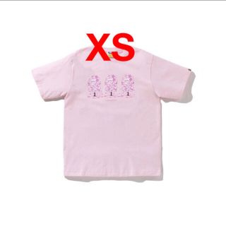 アベイシングエイプ(A BATHING APE)のXS サイズ A BATHING APE BAPE SAKURA TEE ピンク(Tシャツ/カットソー(半袖/袖なし))