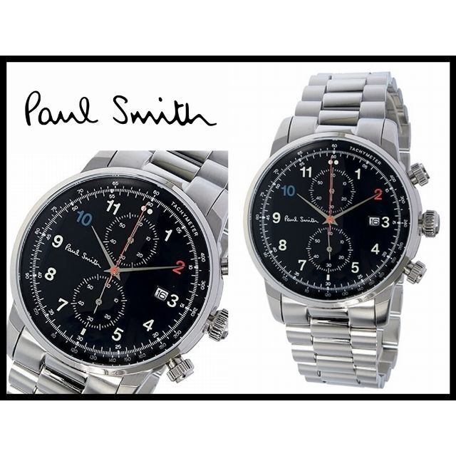 新品 ポールスミス P10143 ブラック クロノグラフ 黒文字盤 腕時計 腕時計(アナログ)