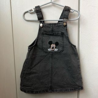 ザラキッズ(ZARA KIDS)のZARA baby  ミッキーデニムジャンパースカート(ワンピース)