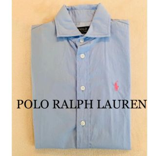 ポロラルフローレン(POLO RALPH LAUREN)の美品　ポロ　ラルフローレン　シャツ　ブルー　トレンド　上品　春　可愛い　人気(シャツ/ブラウス(長袖/七分))