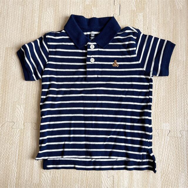 babyGAP(ベビーギャップ)のベビーギャップ　ポロシャツ　ボーダー　90 ベアポロシャツ キッズ/ベビー/マタニティのキッズ服男の子用(90cm~)(Tシャツ/カットソー)の商品写真