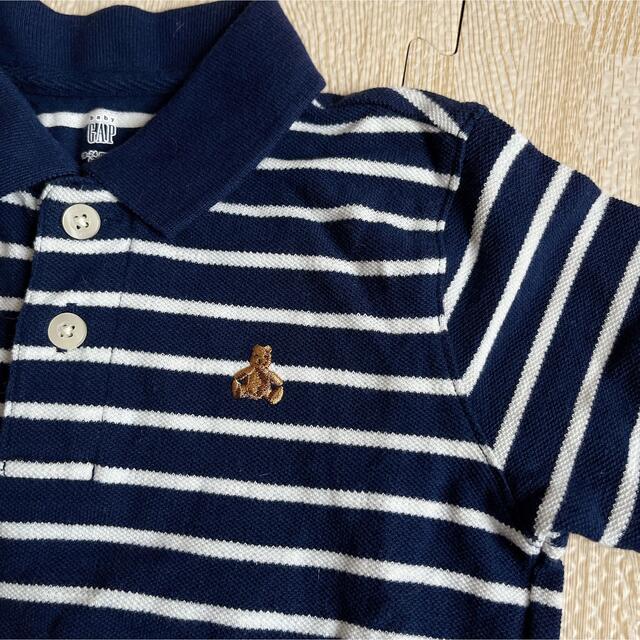 babyGAP(ベビーギャップ)のベビーギャップ　ポロシャツ　ボーダー　90 ベアポロシャツ キッズ/ベビー/マタニティのキッズ服男の子用(90cm~)(Tシャツ/カットソー)の商品写真