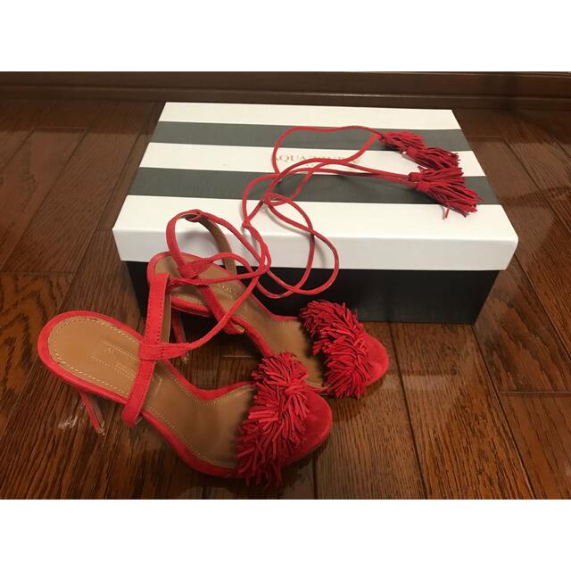 Aquazzura(アクアズーラ)のAquazzura フリンジレースアップサンダル レディースの靴/シューズ(サンダル)の商品写真