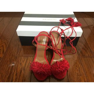 Aquazzura - Aquazzura フリンジレースアップサンダルの通販 by