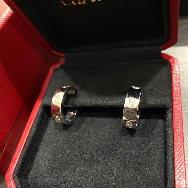 Cartier(カルティエ)の極美希少　定価145.2万　カルティエ　ラブピアス K18WG フルダイヤ　箱 レディースのアクセサリー(ピアス)の商品写真