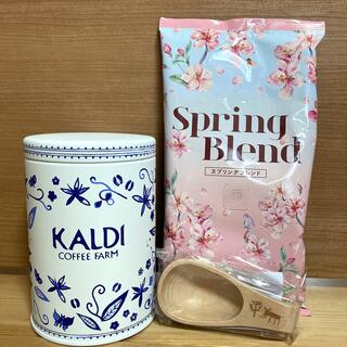 カルディ(KALDI)のカルディ　スプリングブレンド　キャニスター　コーヒー　メジャースプーン　新品❗️(コーヒー)