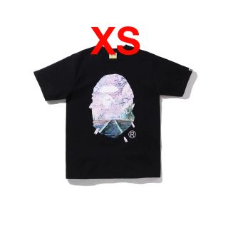 アベイシングエイプ(A BATHING APE)のXS サイズ BAPE SAKURA PHOTO APE HEAD TEE 黒(Tシャツ/カットソー(半袖/袖なし))