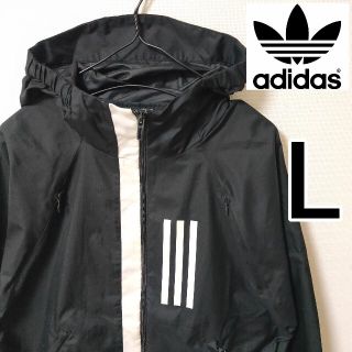 アディダス(adidas)のアディダス 黒 SixTONES 松村北斗 ナイロンジャケット ブルゾン 女性L(ブルゾン)