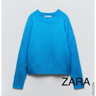 ZARA ニットセーター ブルー M 新品 ソフトニットセーター ターコイズ