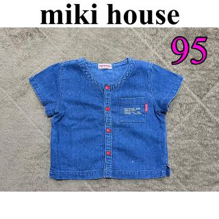 ミキハウス(mikihouse)のミキハウス　レトロ　キッズ　デニムシャツ　半袖　95(Tシャツ/カットソー)