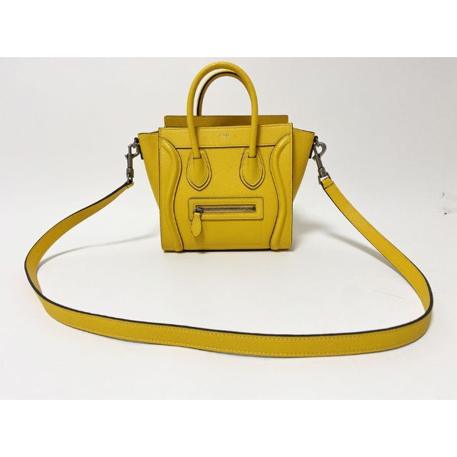 celine(セリーヌ)のCELINE セリーヌ ラゲージ ナノ ショッパー 2WAY レザー イエロー  レディースのバッグ(ハンドバッグ)の商品写真