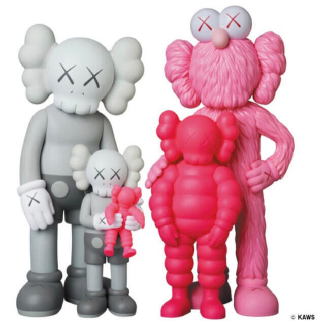 KAWS FAMILY GREY/PINK/FLUORO PINKフィギュア