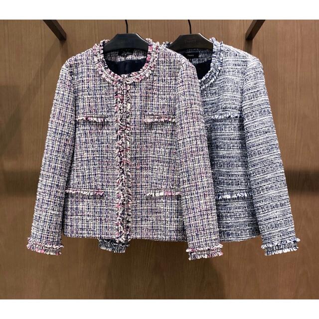 Theory 20aw ツイードジャケット&スカート ノーカラージャケット