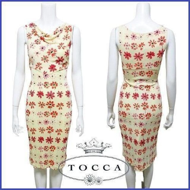 美品 トッカ TOCCA 花柄 ワンピース ノースリーブ ロング ドレス
