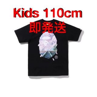 アベイシングエイプ(A BATHING APE)のBAPE SAKURA PHOTO APE HEAD TEE 黒 kids(Tシャツ/カットソー)