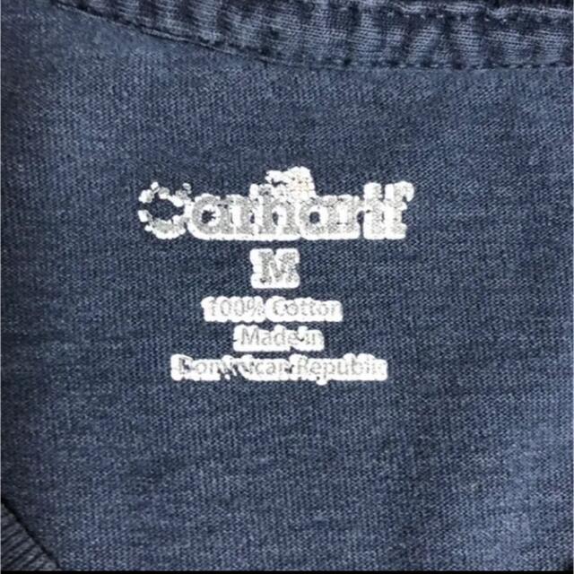 carhartt(カーハート)の希少 カーハート ロゴタグ ダークネイビー 長袖 Tシャツ ヴィンテージ 90s メンズのトップス(Tシャツ/カットソー(七分/長袖))の商品写真