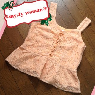 ミスティウーマン(mysty woman)の美品♡フラワーコルセットタンク🌸値下げ(カットソー(半袖/袖なし))