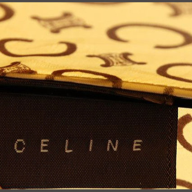 セリーヌ CELINE 傘 雨傘 マカダム柄 ウッド 茶 ブラウン ベージュ 2