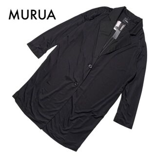 ムルーア(MURUA)の専用 未使用品 ムルーア ロングジャケット F シャツ薄手コート 黒 羽織り(テーラードジャケット)