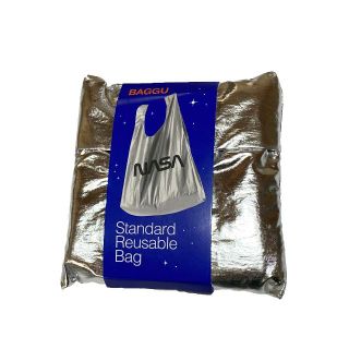 バグゥ(BAGGU)のBAGGU NASA ロゴ シルバーメタリック Standard バグゥ エコバ(エコバッグ)