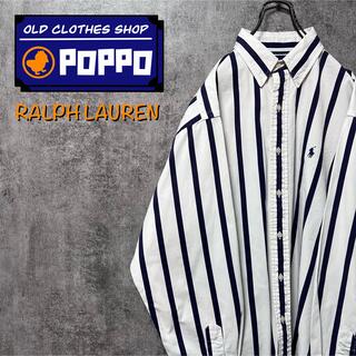 ラルフローレン(Ralph Lauren)のラルフローレン☆ワンポイント刺繍ロゴボールドストライプシャツ 90s(シャツ)