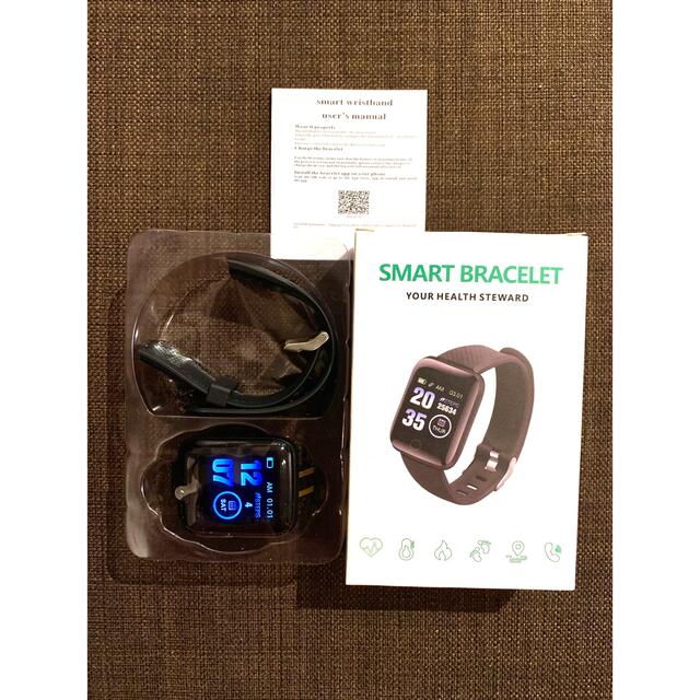 スマートウォッチ　116plus ブラック　スマートブレスレット　ウェアラブル メンズの時計(腕時計(デジタル))の商品写真