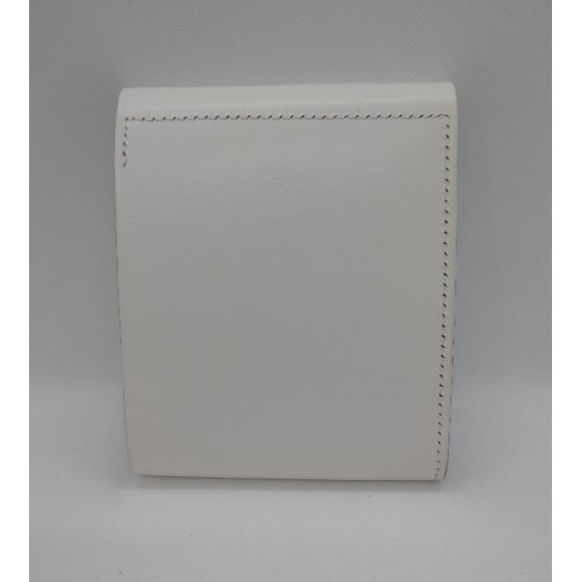 【ホワイト】白三つ折りウォレット　サドルレザー メンズのファッション小物(折り財布)の商品写真