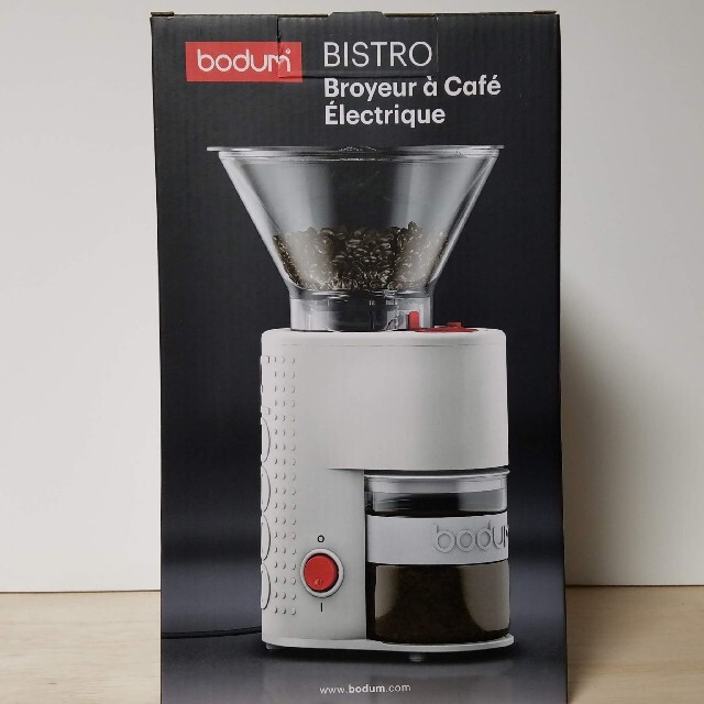 【正規品直輸入】 ビストロ ボダム - bodum コーヒーミル ホワイト　10903 BODUM グラインダー 電動式コーヒーミル