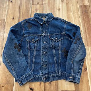 クロムハーツ(Chrome Hearts)の新品 レア クロムハーツ クロスパッチ リーバイス デニム ジャケット サイズM(Gジャン/デニムジャケット)