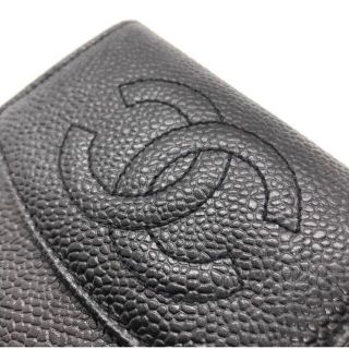 シャネル(CHANEL)の極美品 CHANEL ココマーク キャビアスキン コインケース シャネル 正規品(財布)