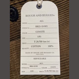 ラフアンドラゲッド ROUGH AND RUGGED M 未使用品 2021AW