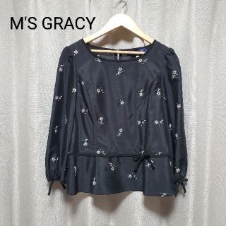 エムズグレイシー(M'S GRACY)の【極美品】M'S GRACY　エムズグレイシー　刺繍　プルオーバー　ブラウス(シャツ/ブラウス(長袖/七分))