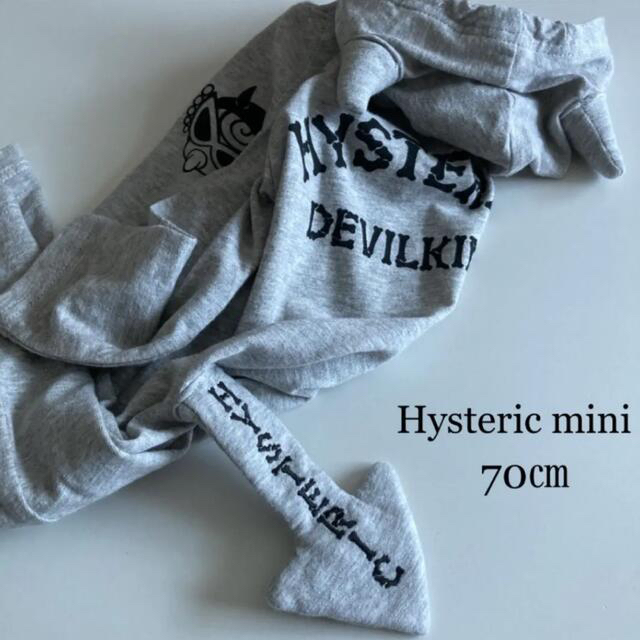 HYSTERIC MINI(ヒステリックミニ)のヒステリックミニ　ヒスミニ  薄手　長袖　ロンパース  耳　しっぽ付き　デビル キッズ/ベビー/マタニティのベビー服(~85cm)(ロンパース)の商品写真