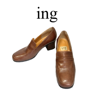 イング(ing)のing ヒールローファー　革靴　ブラウン　22cm(ローファー/革靴)