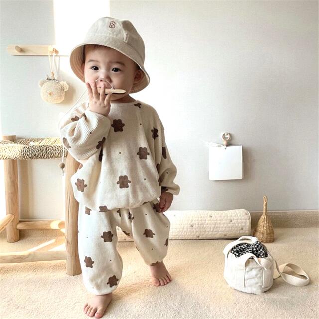 新品 クマ 熊 くま セットアップ ロンT ズボン 春服 ベビー 韓国 90