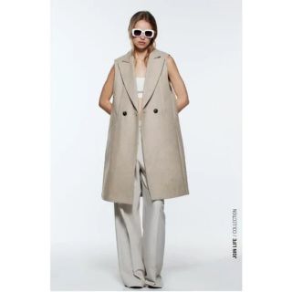 ザラ(ZARA)のzaraダブルブレストソフトベストベージュXS(ベスト/ジレ)