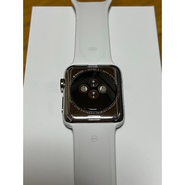 Apple Watch(アップルウォッチ)のApple Watch Series 3 ステンレス 42mm スマホ/家電/カメラのスマートフォン/携帯電話(その他)の商品写真