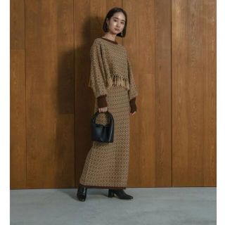 カスタネ(Kastane)のI am official  jacquard fringe knit ニット(ニット/セーター)