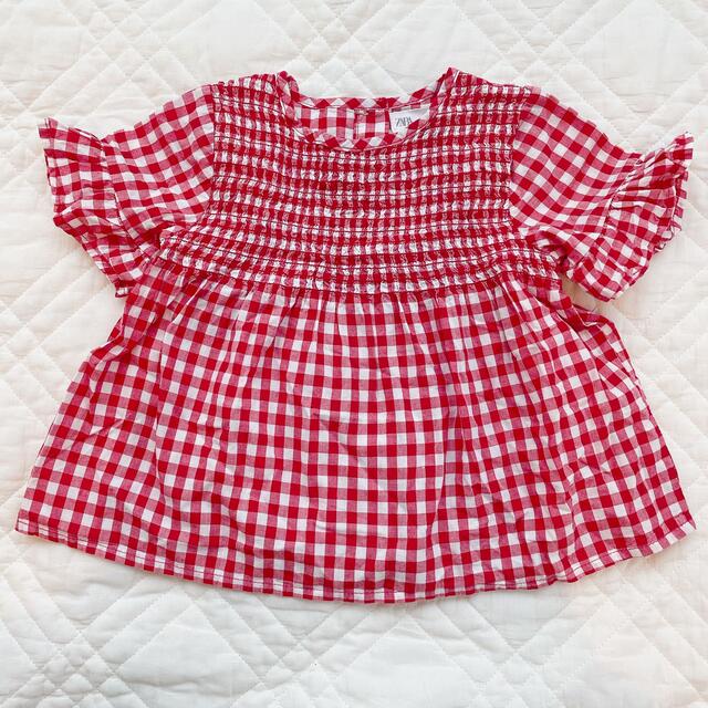 ZARA KIDS(ザラキッズ)のZARA baby ギンガムチェック　カットソー キッズ/ベビー/マタニティのベビー服(~85cm)(シャツ/カットソー)の商品写真