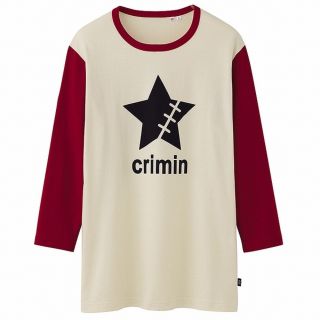 ユニクロ(UNIQLO)のワンピース × ユニクロ 七分袖（白赤）【XL】(Tシャツ/カットソー(七分/長袖))