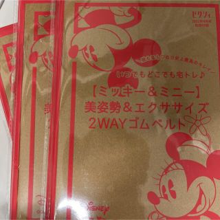 ゼクシィ4月号付録 ミッキー＆ミニー美姿勢＆エクササイズ　ゴムベルト三個セット(エクササイズ用品)