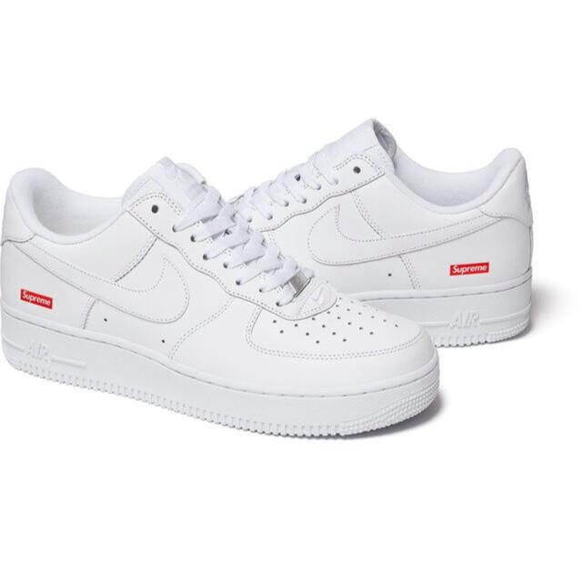 白 27.5cm NIKE Supreme AIR FORCE 1 White靴/シューズ