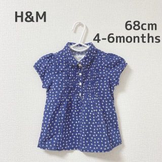 エイチアンドエム(H&M)のH&M 花柄 ブラウス トップス 半袖 68cm(シャツ/カットソー)