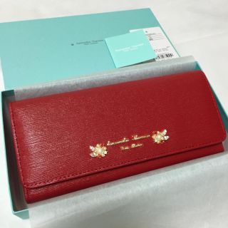 サマンサタバサプチチョイス(Samantha Thavasa Petit Choice)の新品 サマンサ♡ビジュー長財布 赤本革(財布)