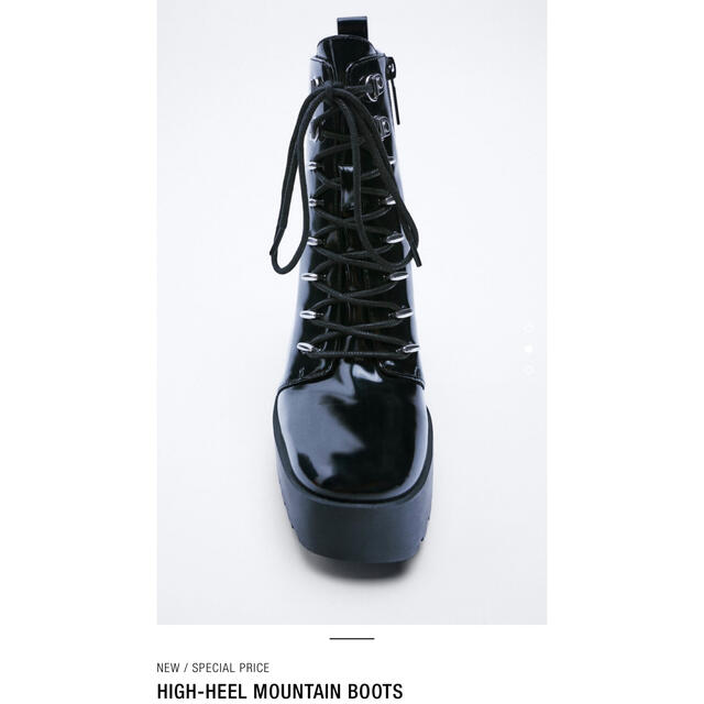 ZARA(ザラ)のZARA ザラ　ハイヒールブーツ 38 mountain boots black レディースの靴/シューズ(ブーツ)の商品写真